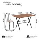 Ver imagem 3 de Conjunto de Mesa Tubular 62 100x60cm Tampo em MDF com 4 Cadeiras Ane B Preto/Arabesco