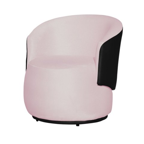 Poltrona Beatriz Orgânica 73cm Compose Corino Marrom/ Suede:rosa Bebê