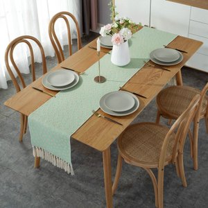Linho de algodão de luxo corredor mesa buffalo xadrez borla mesa de casamento decoração chá café mes