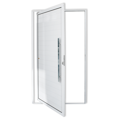 Porta Pivotante Alumínio Lambril c/Puxador D.Branco 120 Brimak