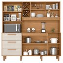 Ver imagem 2 de Armário para Cozinha Kit Max 181 Cm 6 Portas 3 Gavetas Cinamomo Areia Fosco - Zanzini