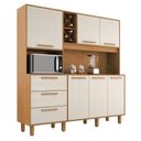 Ver imagem 1 de Armário para Cozinha Kit Max 181 Cm 6 Portas 3 Gavetas Cinamomo Areia Fosco - Zanzini