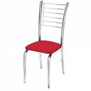 Ver imagem 3 de Kit 9 Cadeiras Lara Cromada Para Cozinha Vermelho