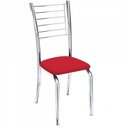 Ver imagem 2 de Kit 9 Cadeiras Lara Cromada Para Cozinha Vermelho