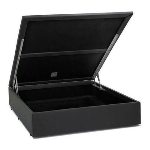 Cama Box Baú Casal Cinza 138x188 Sintético