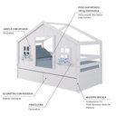 Ver imagem 4 de Cama Casinha Dos Sonhos com 02 Gavetas Madeira Maciça Branco Megamobilia