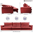 Ver imagem 2 de Sofá Retrátil e Reclinável 3,85m Molas Ensacadas Cama inBox Big Space com Bordado Velusoft