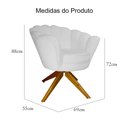 Ver imagem 4 de Combo 2 Poltronas Decorativa Com Base Giratória de Madeira Pétala Suede Branco - LM DECOR