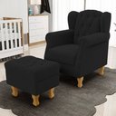 Ver imagem 2 de Poltrona de Amamentação Yara P02 com Puff Paris Luis Xv L02 Bouclê Preto - Lyam Decor