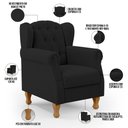 Ver imagem 4 de Poltrona de Amamentação Yara P02 com Puff Paris Luis Xv L02 Bouclê Preto - Lyam Decor