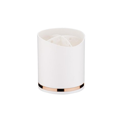 Suporte para Talheres Eleganza Branco com Rose Gold