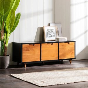 Banco Organizador com 3 Gavetas Lutz Home Decor 890 Preto