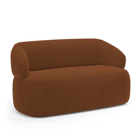 Sofá Orgânico 02 Lugares Living Glee 140cm Veludo Terracota - Desk Design