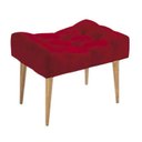 Ver imagem 1 de Puff banqueta retangular vermelho pé palito com detalhe em costura