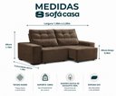 Ver imagem 2 de Sofá Retrátil e Reclinável com Molas Itália 1,50m - Marrom