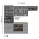Ver imagem 4 de Cozinha Modulada 5 Pecas 272 Cm Ce171 Americana Cinza Calcare Henn