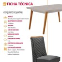 Ver imagem 3 de Conjunto de Jantar Copper com Cadeiras Yasmin 6 Lugares Tampo MDF Grafite 180cm Moderna