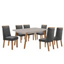 Ver imagem 5 de Conjunto de Jantar Copper com Cadeiras Yasmin 6 Lugares Tampo MDF Grafite 180cm Moderna