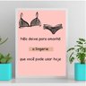 Quadro Decorativo Frase Lingerie 33x24cm:Madeira branca - 2