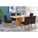 Ver mais imagens de Mesa de Sala Jantar Vértice Sc35 C/ Tampo Madeirado C/ Vidro Curvo 160x90cm Nature - Henn