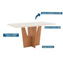 Ver imagem 3 de Mesa de Sala Jantar Vértice Sc35 C/ Tampo Madeirado C/ Vidro Curvo 160x90cm Nature - Henn