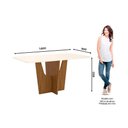 Ver imagem 4 de Mesa de Sala Jantar Vértice Sc35 C/ Tampo Madeirado C/ Vidro Curvo 160x90cm Nature - Henn