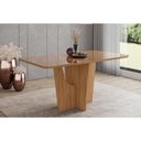 Ver imagem 1 de Mesa de Sala Jantar Vértice Sc35 C/ Tampo Madeirado C/ Vidro Curvo 160x90cm Nature - Henn