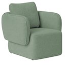 Ver imagem 1 de Poltrona Decorativa Sala de Estar Duna Bouclé Verde Claro - Nexta Casa