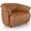 Ver imagem 1 de Poltrona Namoradeira para Sala Living Orgânica Perseu M03 Couríssimo Whisky - Lyam Decor