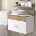 Ver imagem 2 de Gabinete Para Banheiro com Cuba e Espelho 60cm Suspenso