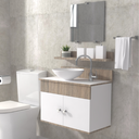 Ver imagem 1 de Gabinete Para Banheiro com Cuba e Espelho 60cm Suspenso