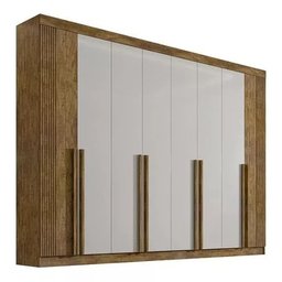 Guarda Roupa Casal 8 Pts Daymond Ripado Ypê Off White Ddoro - 1