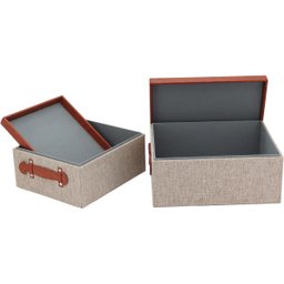 HOME&CO LOLYTTE CAIXA ORGANIZADORA SINTÉTICO MARROM 2PÇ - 6