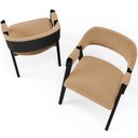 Ver imagem 6 de Kit 2 Cadeiras Sala de Jantar Estar Living Estofada Suran L02 Preto Bouclê Mostarda - Lyam Decor