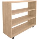 Ver imagem 4 de Kit 02 Sapateiras Multiuso Organizador Com 03 Prateleiras E Rodizio Pérola L03 Amadeirado - Lyam Lya