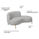 Ver imagem 3 de Sofá Curvo 3 Lugares 180cm Braço Dir. Thommy Pés Ouro Bouclé Cinza Claro - Nexta Casa
