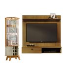 Ver imagem 1 de Estante Home Theater Suspenso Íris Cumaru com Cristaleira Marina Cumaru Opala – Madetec