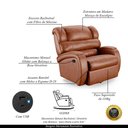Ver mais imagens de Poltrona do Papai Sala de Cinema Reclinável Manchester Glider Manual Giratória Pu Caramelo Brilho