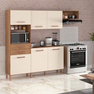 Cozinha com Balcão Salinas Top com 6 Portas e 2 Gavetas 4244R Atualle