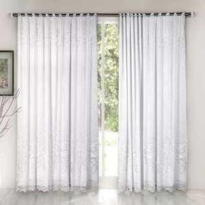 Cortina Branca Renda C/ Forro Sala Roseiral 3,50x 2,20 Alt
