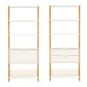 Ver imagem 4 de Estantes Sala Industriais com Gavetas Dalla Costa 100% Mdf Cor:off White com Freijó