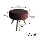 Ver imagem 2 de Puff Decorativo Redondo Pés Palito Suede Cor:Suede - Bordô