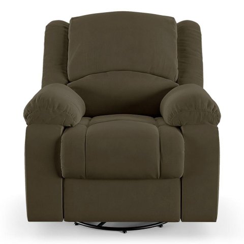 Poltrona do Papai Reclinável Sala de Cinema Barcelona Glider Manual Giratória Usb Veludo Capuccino