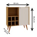 Ver imagem 3 de Aparador Adega 1 Porta com Pés de Madeira Maciça 100% Mdf 0574 Vértice Genialflex