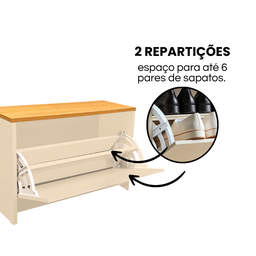 Sapateira com 1 Porta para Quarto Off Withe Cinamomo - 6