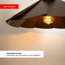 Ver imagem 5 de Luminária Pendente Madeira Rustico Prato Aletado Grande Cor:café