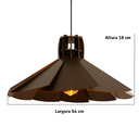 Ver imagem 6 de Luminária Pendente Madeira Rustico Prato Aletado Grande Cor:café