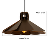 Luminária Pendente Madeira Rustico Prato Aletado Grande Cor:café - 6