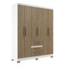 Guarda-roupa 6 Portas 3 Gavetas Rp3636 Branco Wood Decibal Branco Wood - 2