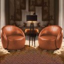 Ver imagem 1 de Poltrona Decorativa Orgânica Kit 2 Lua Sintético Pu D03 - D'Rossi Whisky